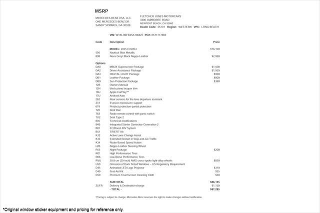 used 2025 Mercedes-Benz E-Class car, priced at $82,894