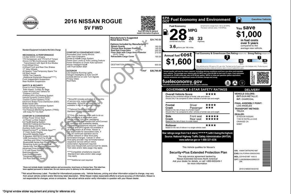 used 2016 Nissan Rogue car, priced at $14,897