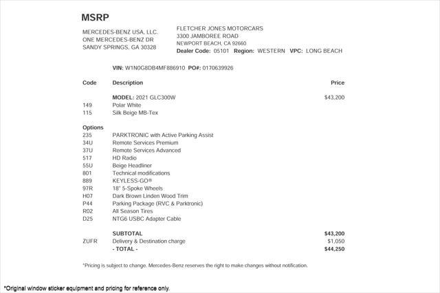 used 2021 Mercedes-Benz GLC 300 car, priced at $26,894