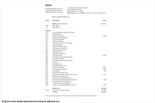 used 2024 Mercedes-Benz EQB 250 car, priced at $42,894