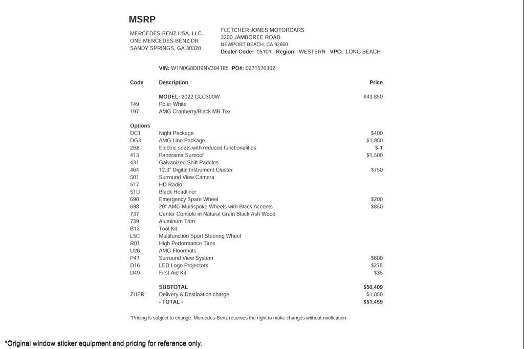 used 2022 Mercedes-Benz GLC 300 car, priced at $32,897