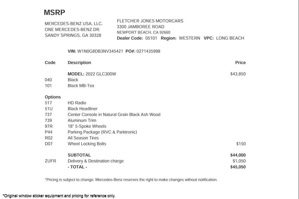 used 2022 Mercedes-Benz GLC 300 car, priced at $31,894