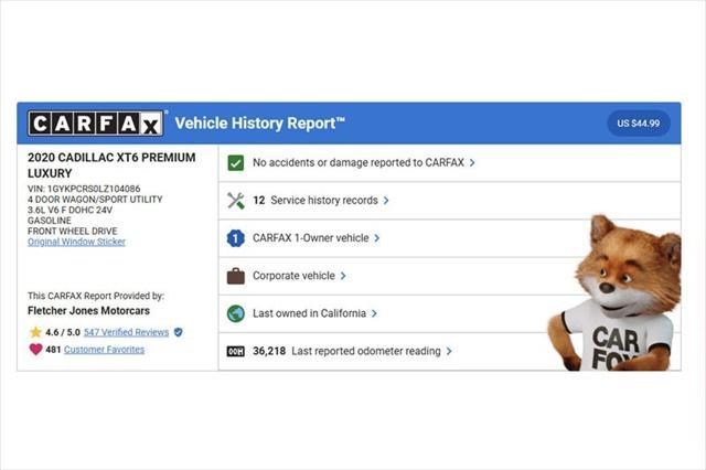 used 2020 Cadillac XT6 car, priced at $30,894