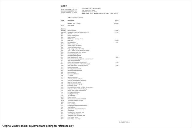 used 2025 Mercedes-Benz Sprinter 2500 car, priced at $49,894