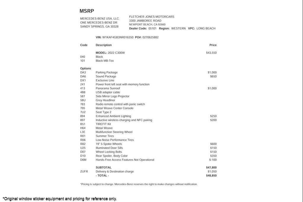 used 2022 Mercedes-Benz C-Class car, priced at $29,894