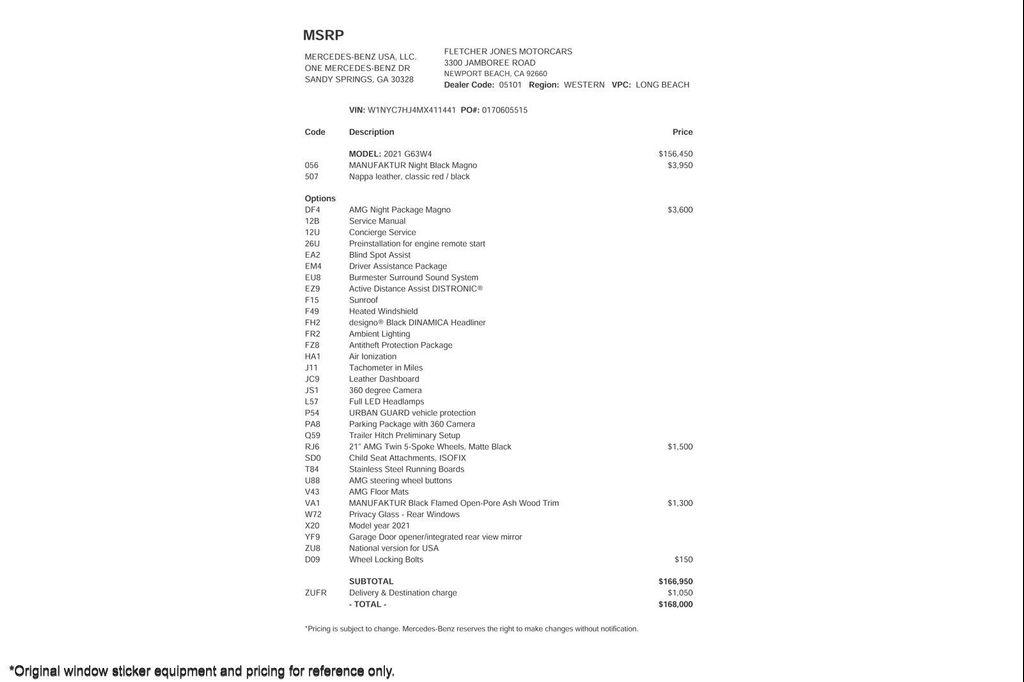 used 2021 Mercedes-Benz AMG G 63 car, priced at $150,892