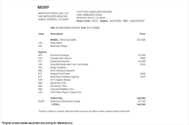 used 2023 Mercedes-Benz GLA 250 car, priced at $32,894
