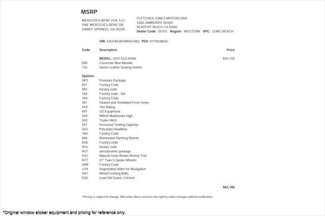 used 2021 Mercedes-Benz GLE 350 car, priced at $34,894