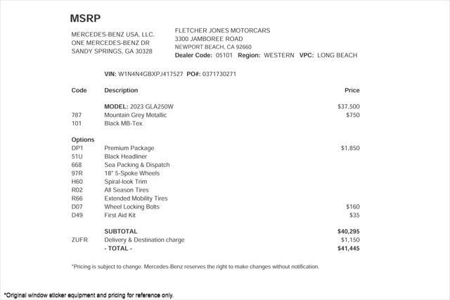 used 2023 Mercedes-Benz GLA 250 car, priced at $29,894