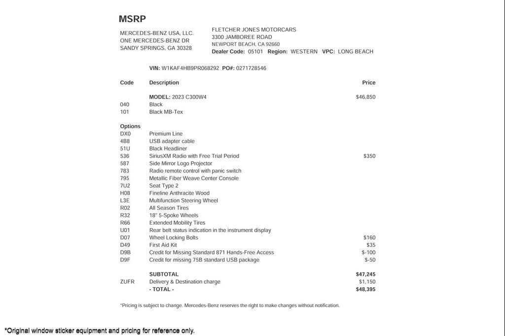 used 2023 Mercedes-Benz C-Class car, priced at $35,894