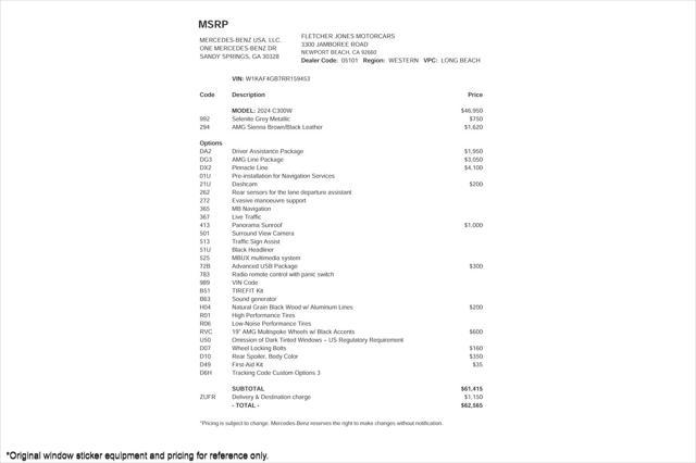 used 2024 Mercedes-Benz C-Class car, priced at $43,894