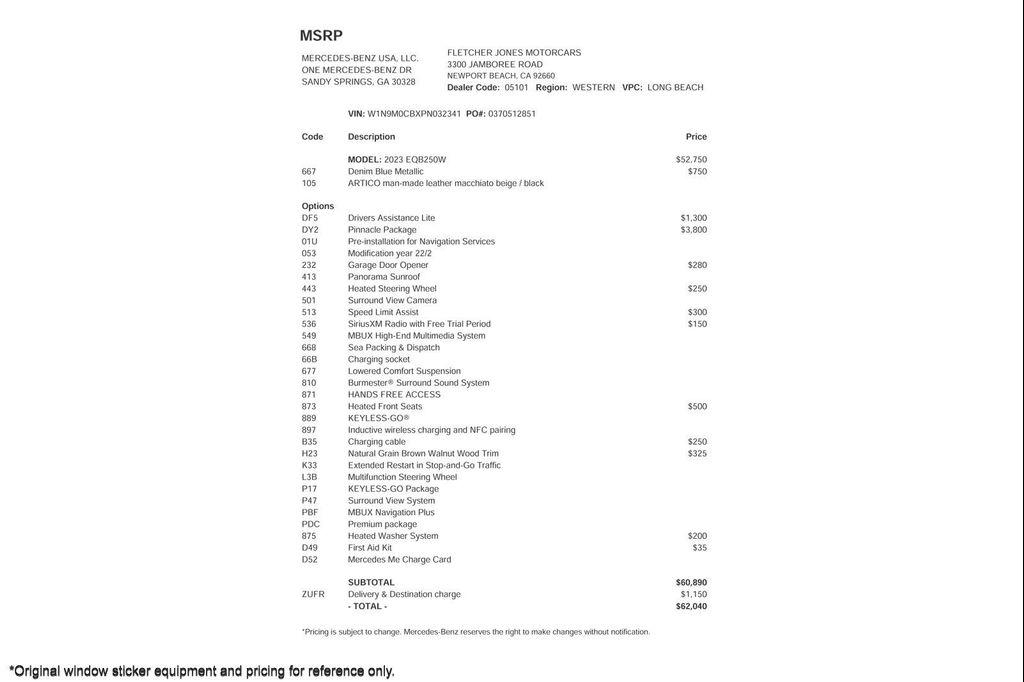 used 2023 Mercedes-Benz EQB 250 car, priced at $28,893