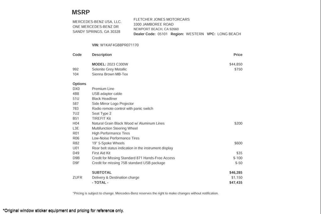 used 2023 Mercedes-Benz C-Class car, priced at $34,894