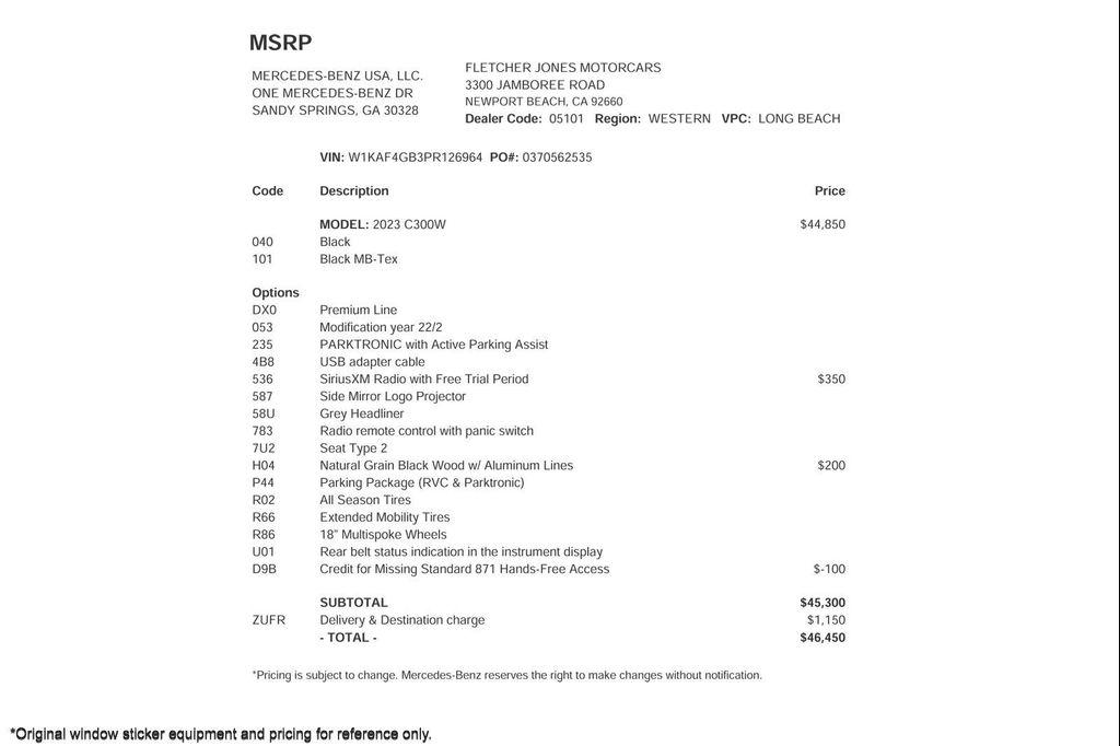 used 2023 Mercedes-Benz C-Class car, priced at $32,893