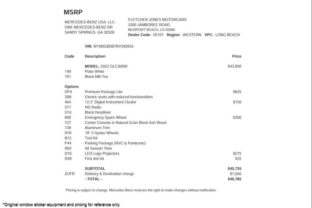 used 2022 Mercedes-Benz GLC 300 car, priced at $30,894