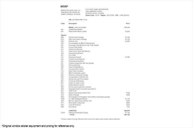 used 2024 Mercedes-Benz GLE 450 car, priced at $66,893