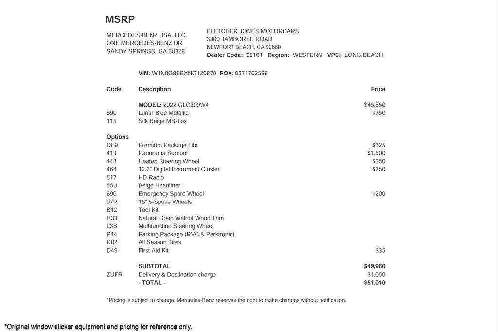 used 2022 Mercedes-Benz GLC 300 car, priced at $30,893