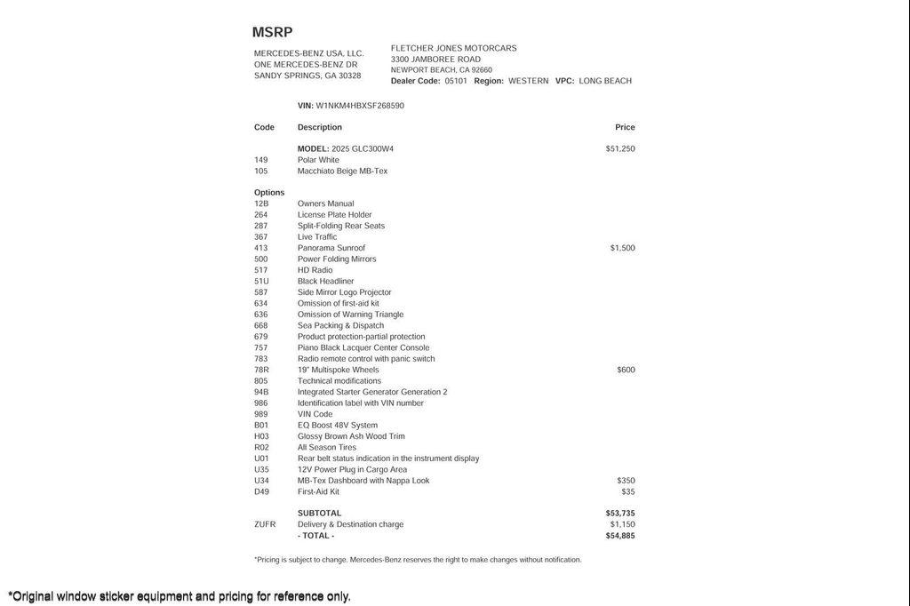 used 2025 Mercedes-Benz GLC 300 car, priced at $48,894