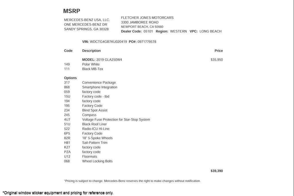 used 2019 Mercedes-Benz GLA 250 car, priced at $19,893