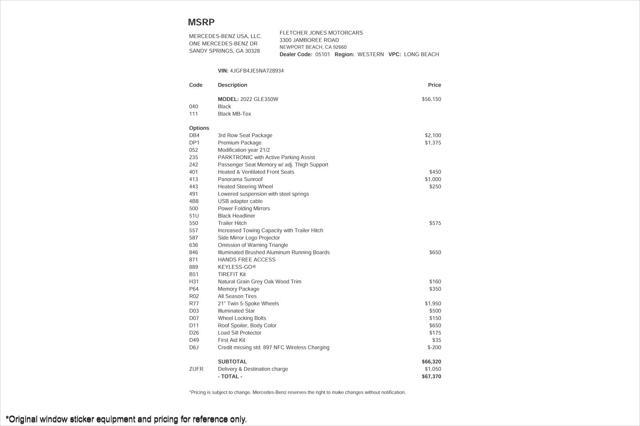 used 2022 Mercedes-Benz GLE 350 car, priced at $44,894