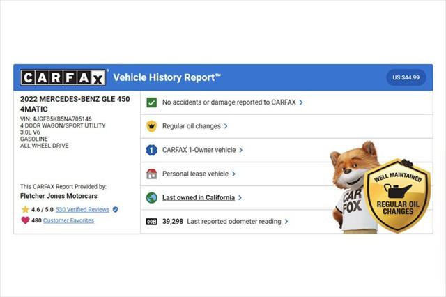 used 2022 Mercedes-Benz GLE 450 car, priced at $48,894