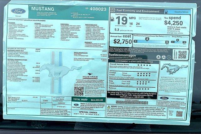 new 2025 Ford Mustang car, priced at $55,838