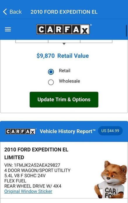 used 2010 Ford Expedition EL car, priced at $7,990