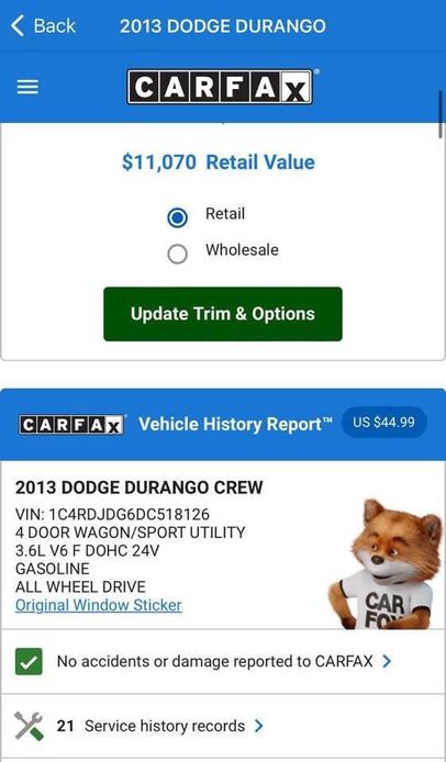 used 2013 Dodge Durango car, priced at $10,990