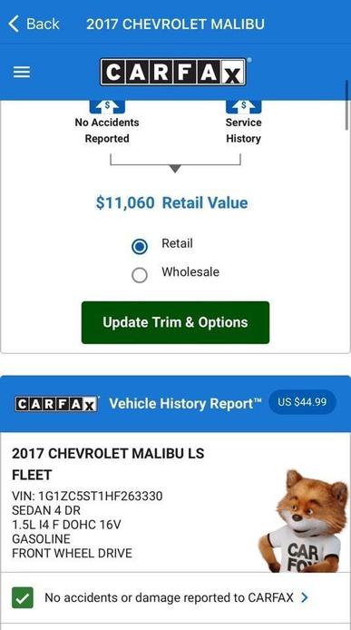 used 2017 Chevrolet Malibu car, priced at $9,990