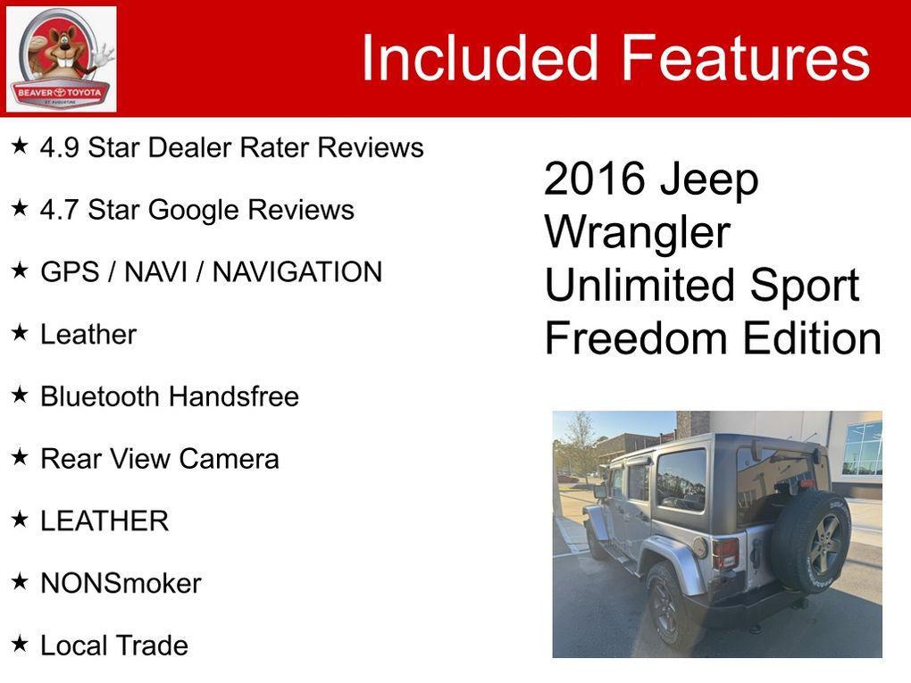 used 2016 Jeep Wrangler Unlimited car, priced at $15,500