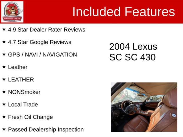 used 2004 Lexus SC 430 car, priced at $16,200