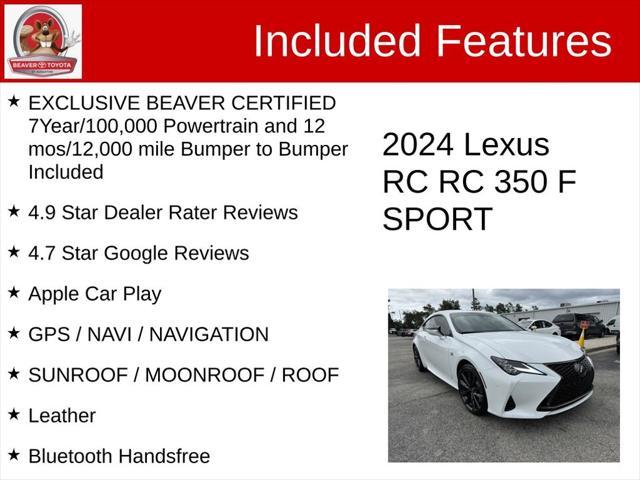 used 2024 Lexus RC 350 car, priced at $48,000