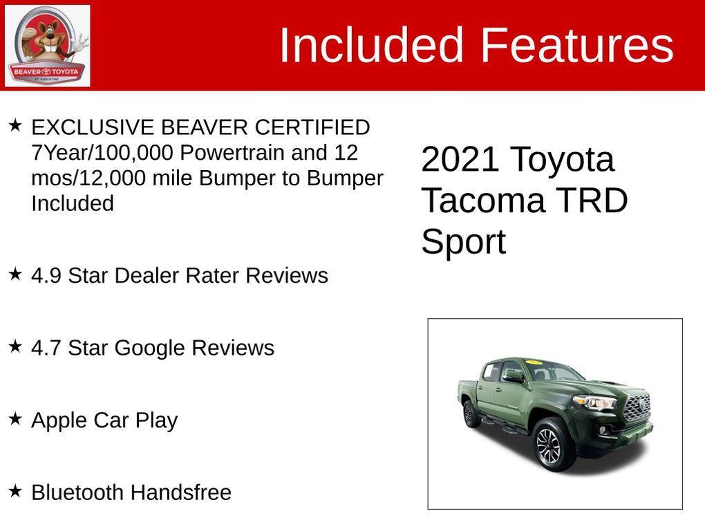 used 2021 Toyota Tacoma car, priced at $31,600