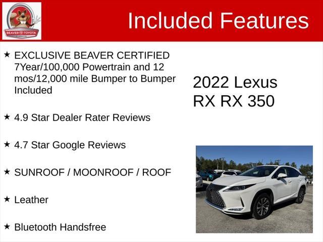 used 2022 Lexus RX 350 car, priced at $44,700