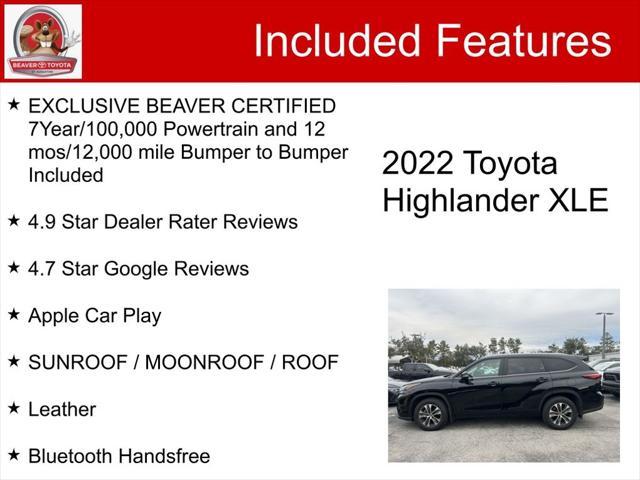 used 2022 Toyota Highlander car, priced at $34,900