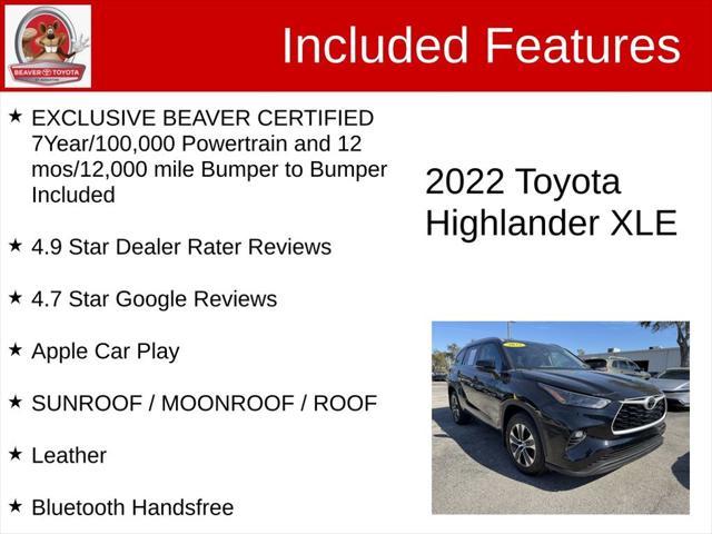 used 2022 Toyota Highlander car, priced at $33,500