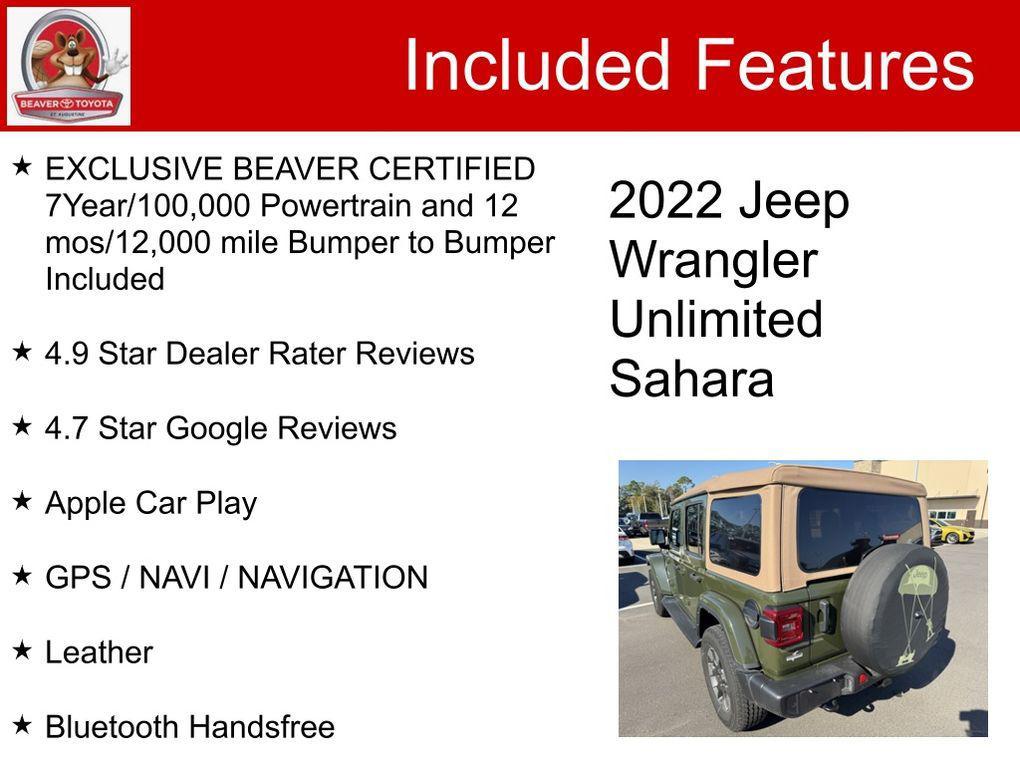 used 2022 Jeep Wrangler Unlimited car, priced at $34,800