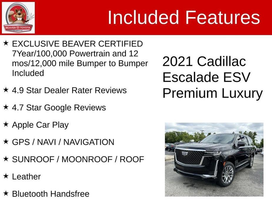 used 2021 Cadillac Escalade ESV car, priced at $74,500