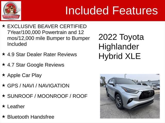 used 2022 Toyota Highlander Hybrid car, priced at $37,000