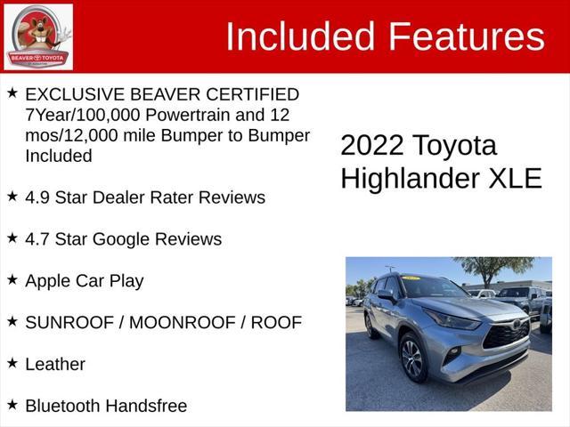 used 2022 Toyota Highlander car, priced at $35,500