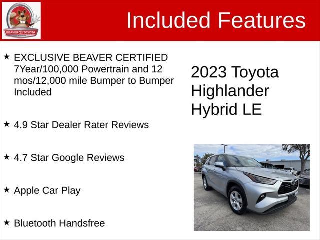 used 2023 Toyota Highlander Hybrid car, priced at $33,900