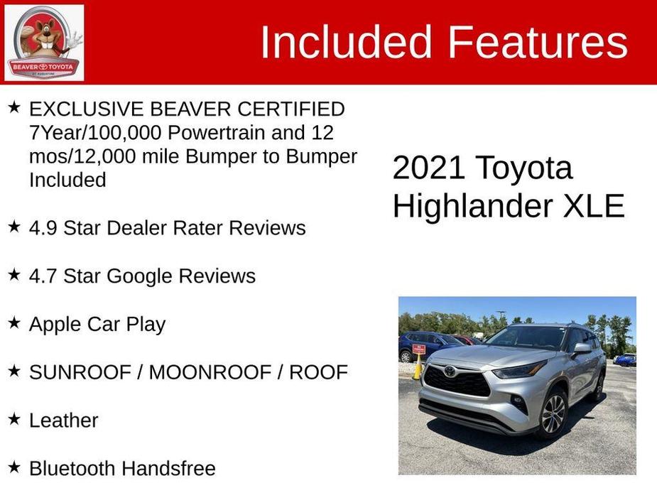 used 2021 Toyota Highlander car, priced at $33,200
