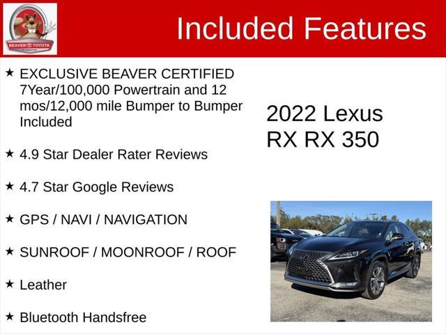 used 2022 Lexus RX 350 car, priced at $47,000