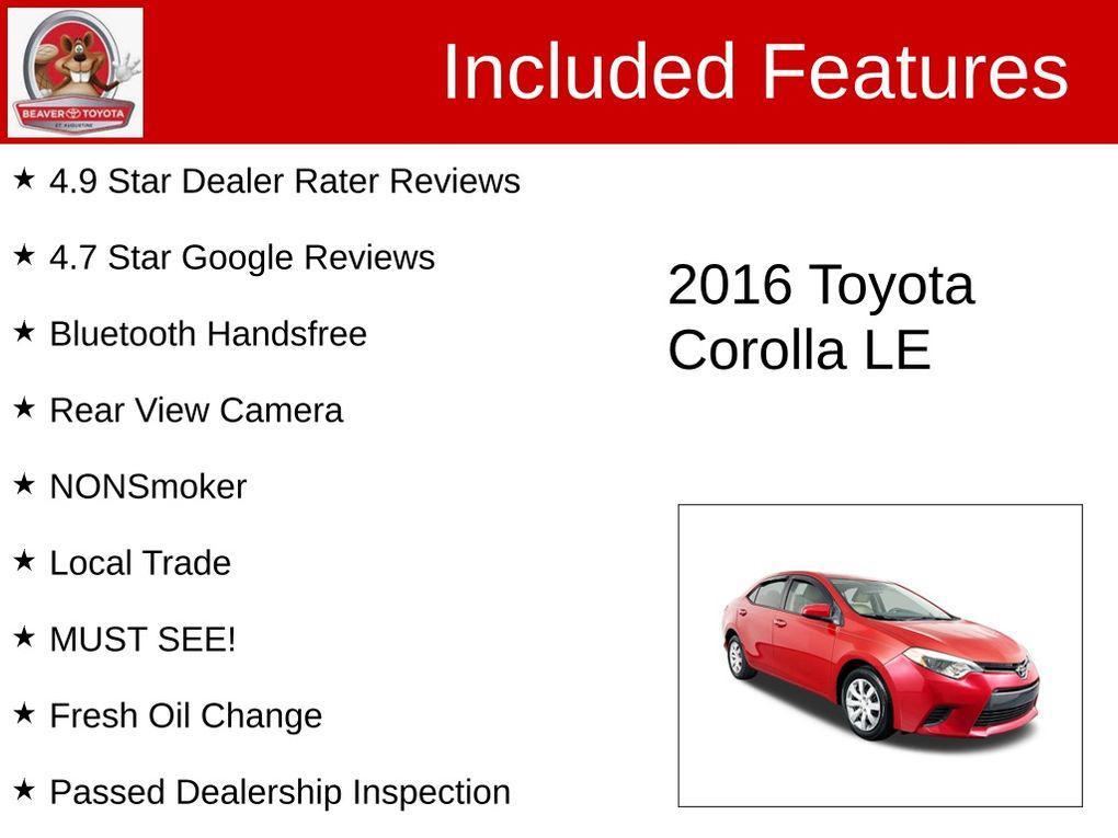 used 2016 Toyota Corolla car, priced at $10,900