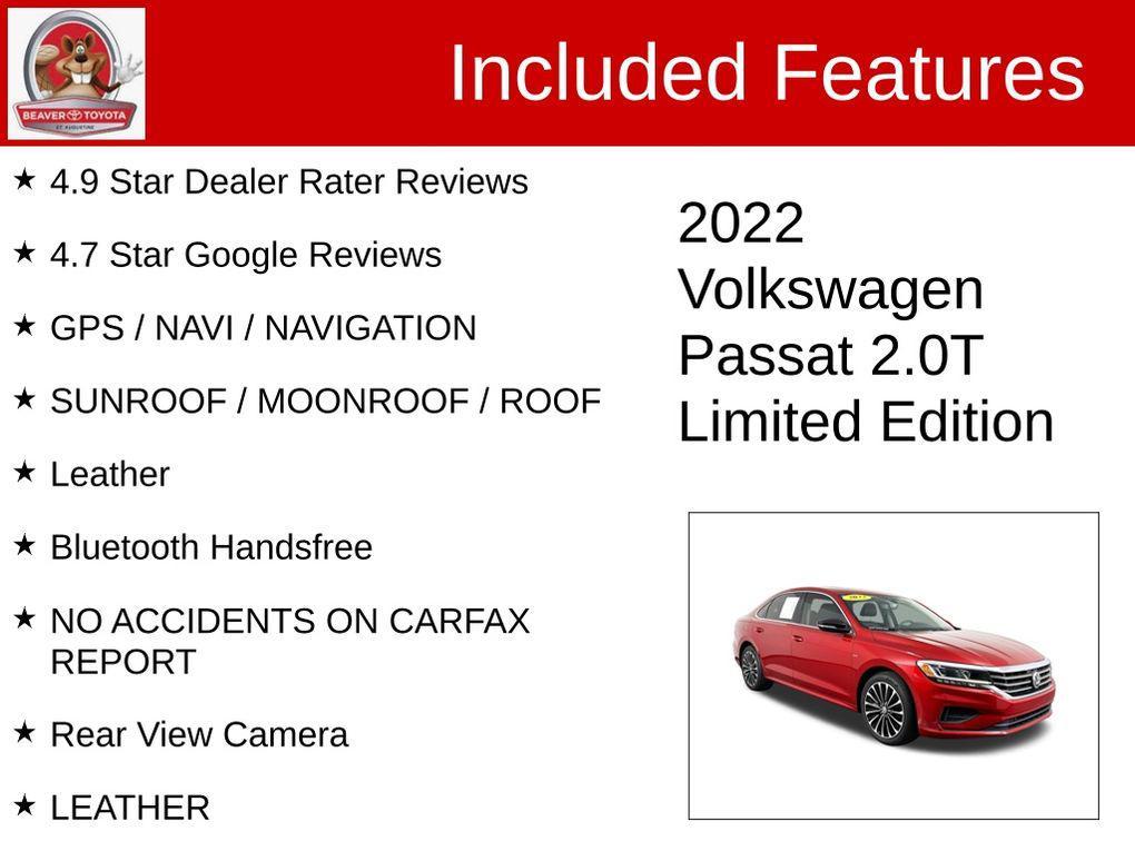 used 2022 Volkswagen Passat car, priced at $18,300