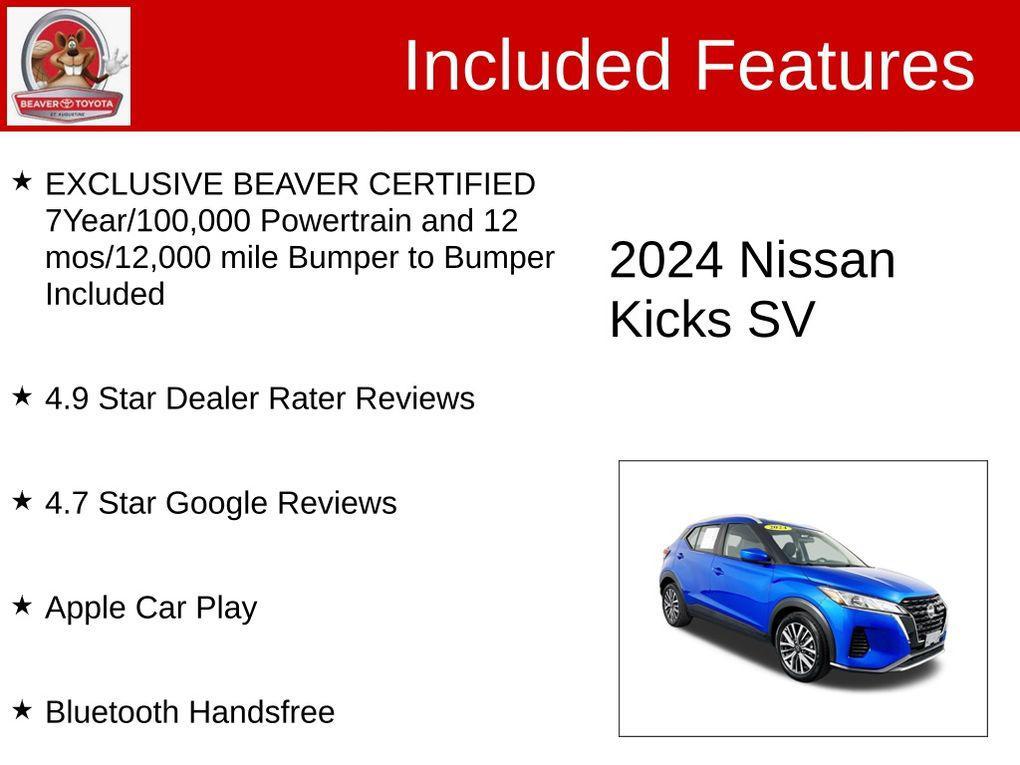 used 2024 Nissan Kicks car, priced at $18,300