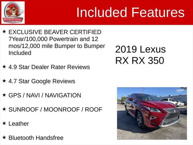 used 2019 Lexus RX 350 car, priced at $35,000