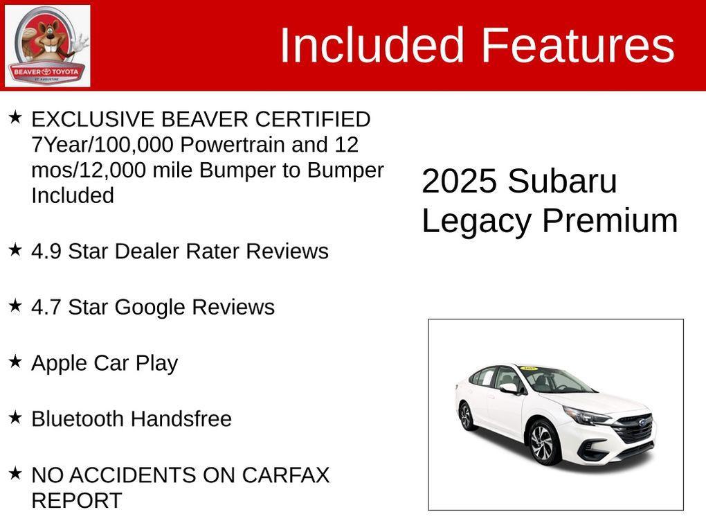 used 2025 Subaru Legacy car, priced at $26,400