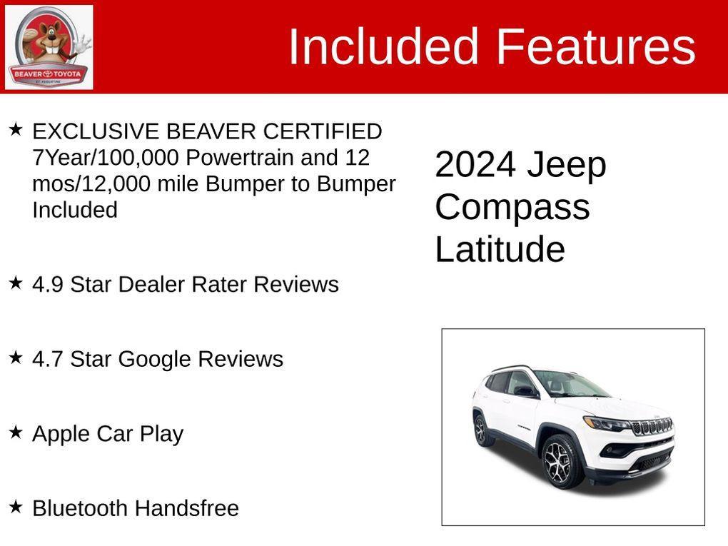 used 2024 Jeep Compass car, priced at $21,300