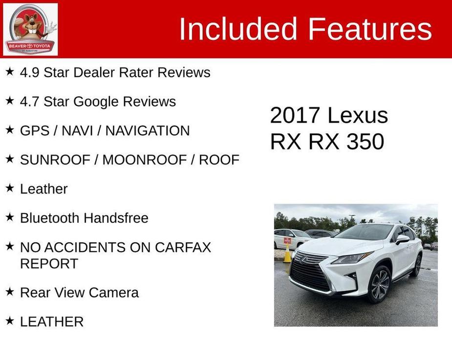 used 2017 Lexus RX 350 car, priced at $30,477